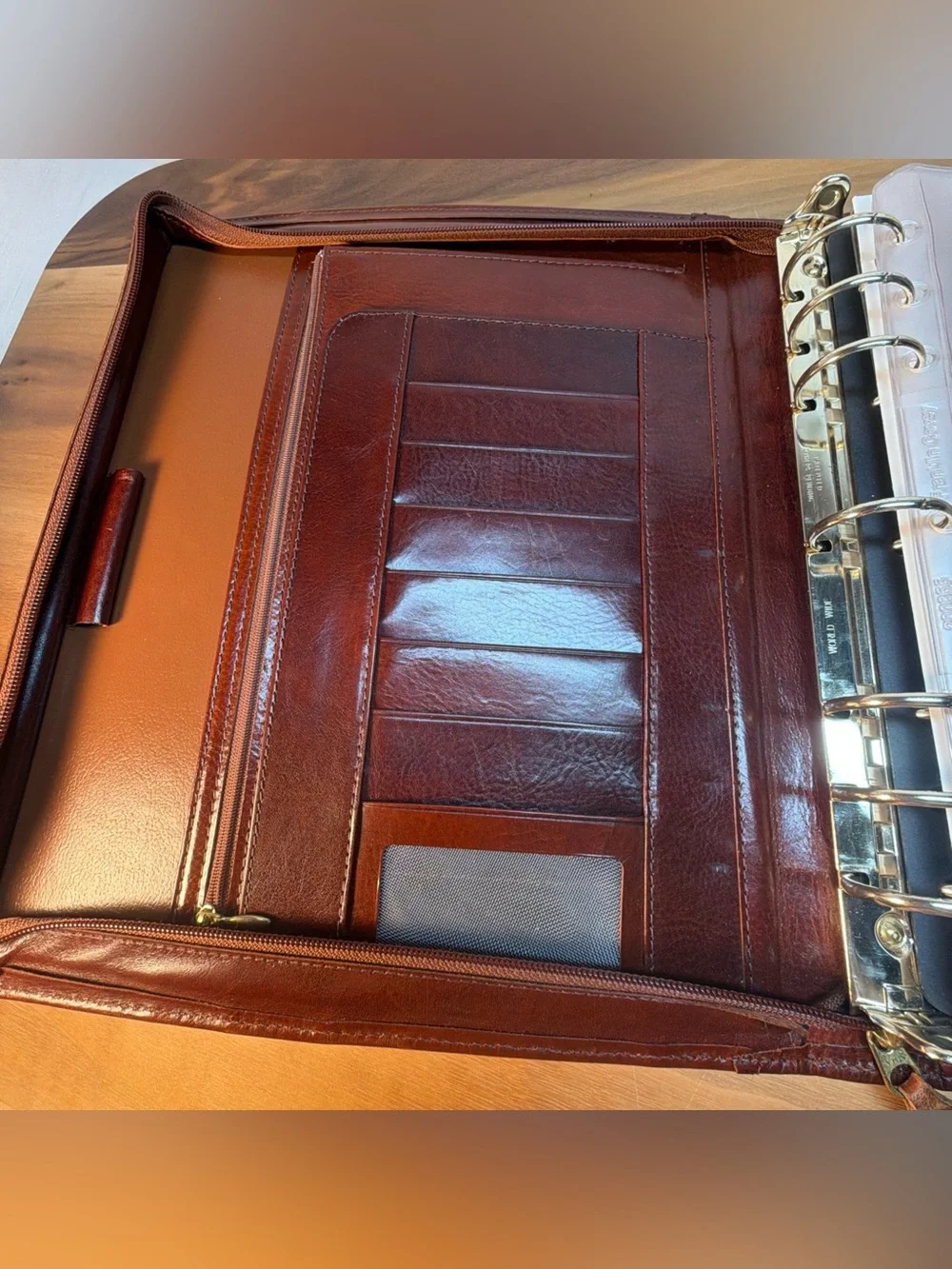 VTG 1999 FRANKLIN COVEY Full Grain Leather 7-Ring Planner Binder ORGANIZER  USA